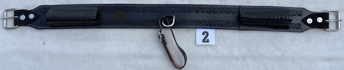 Westernový podbřišník kožený s propojovacím řemínkem MIX - 4