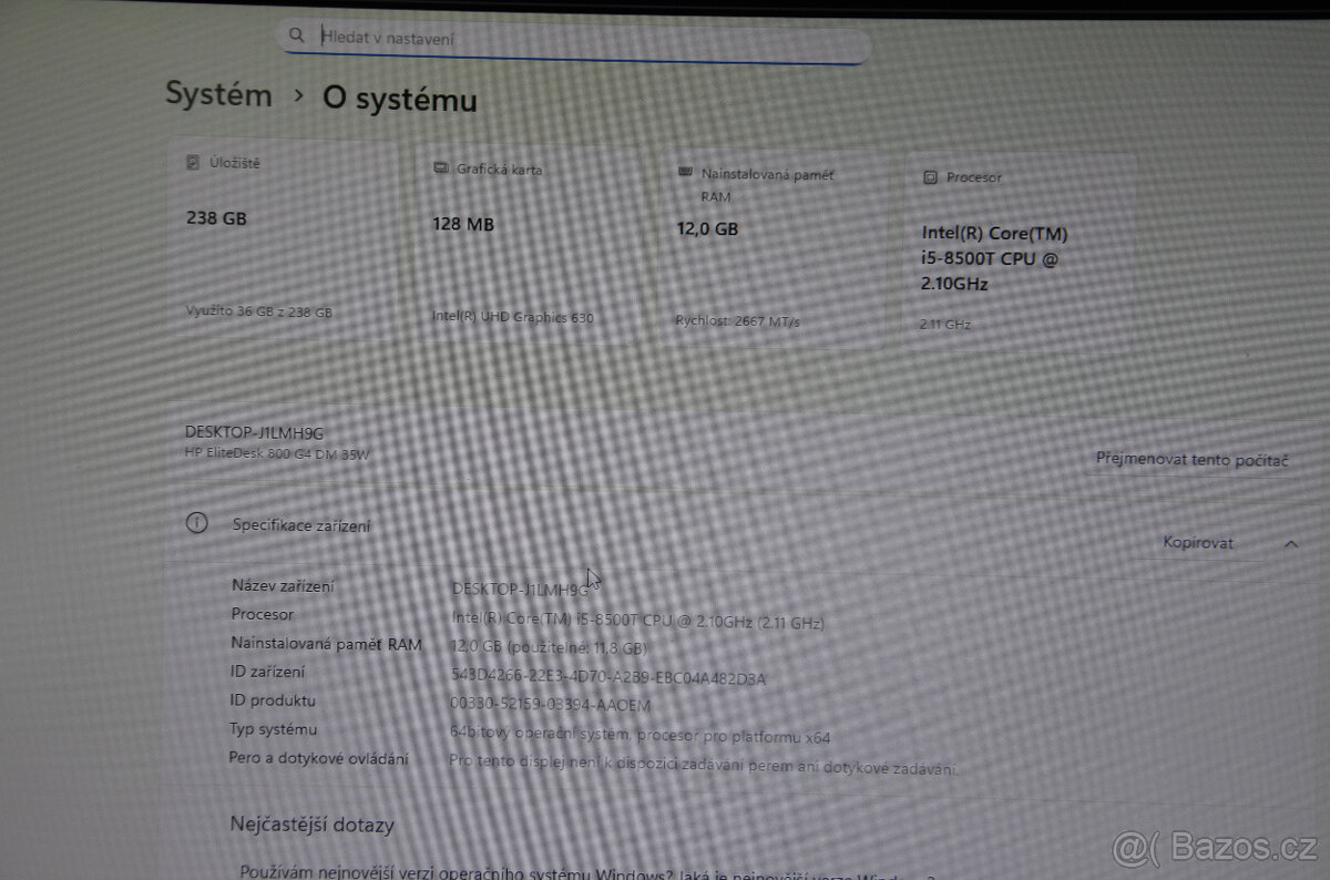 HP Elitedesk 800 G4 Mini i5/12GB/SSD 256GB/záruka - 4