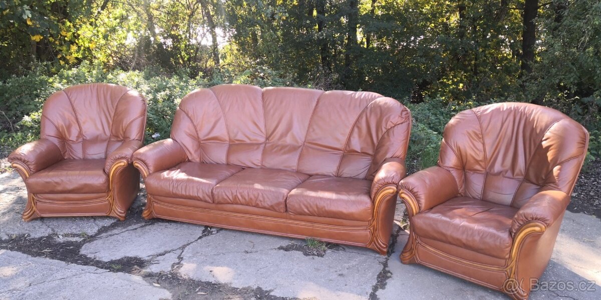 Kožená sedací souprava 3+1+1 - 4
