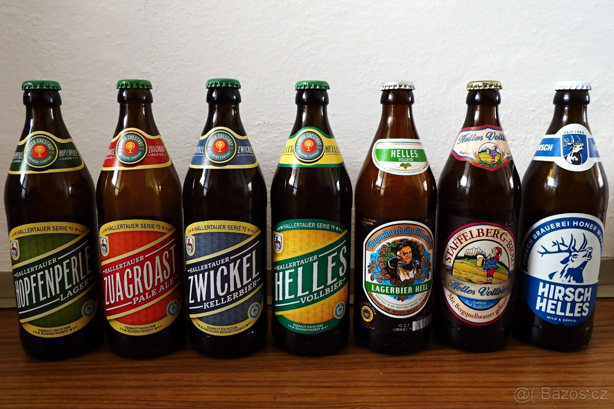 Sběratelské pivní lahve + plechovky: UK,DE,IT,HR,B,DK,GR,USA - 4