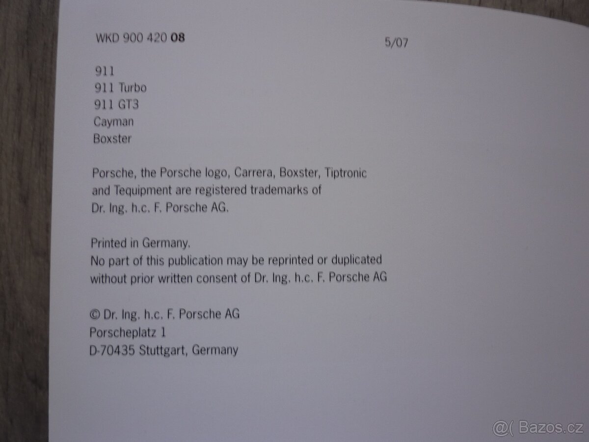 Servisní knížka Porsche 911/Turbo/GT3,Cayman,Boxter - 4