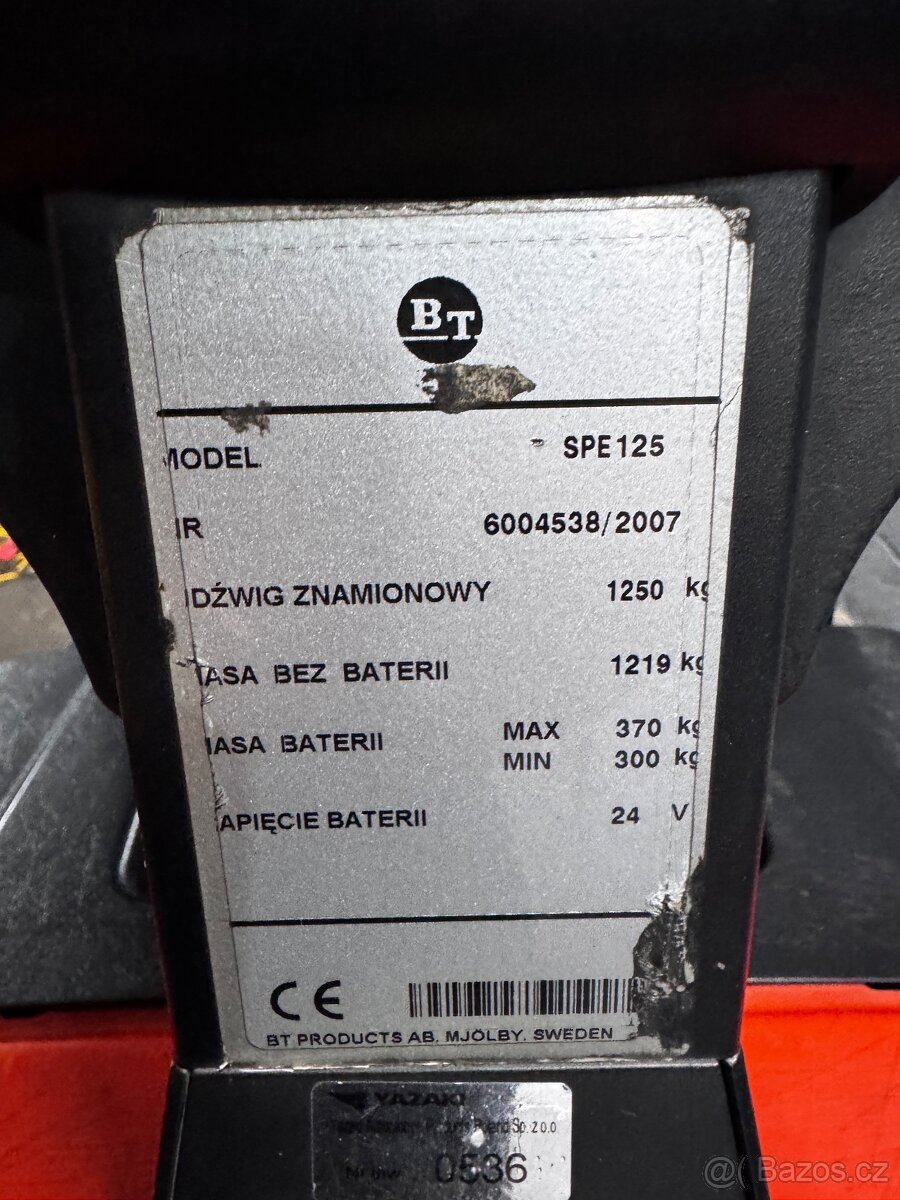 Vysokozdvižný vozík BT SPE 125 za 39.999Kč - 4
