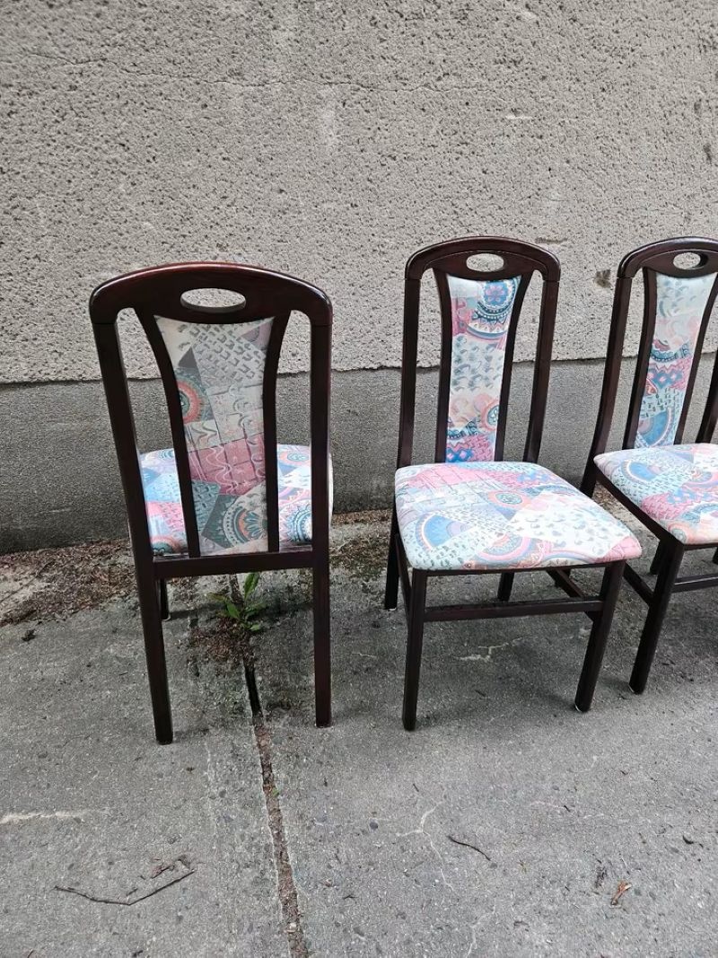 Židle jídelní masivní 4 ks - vysoké opěradlo - 4