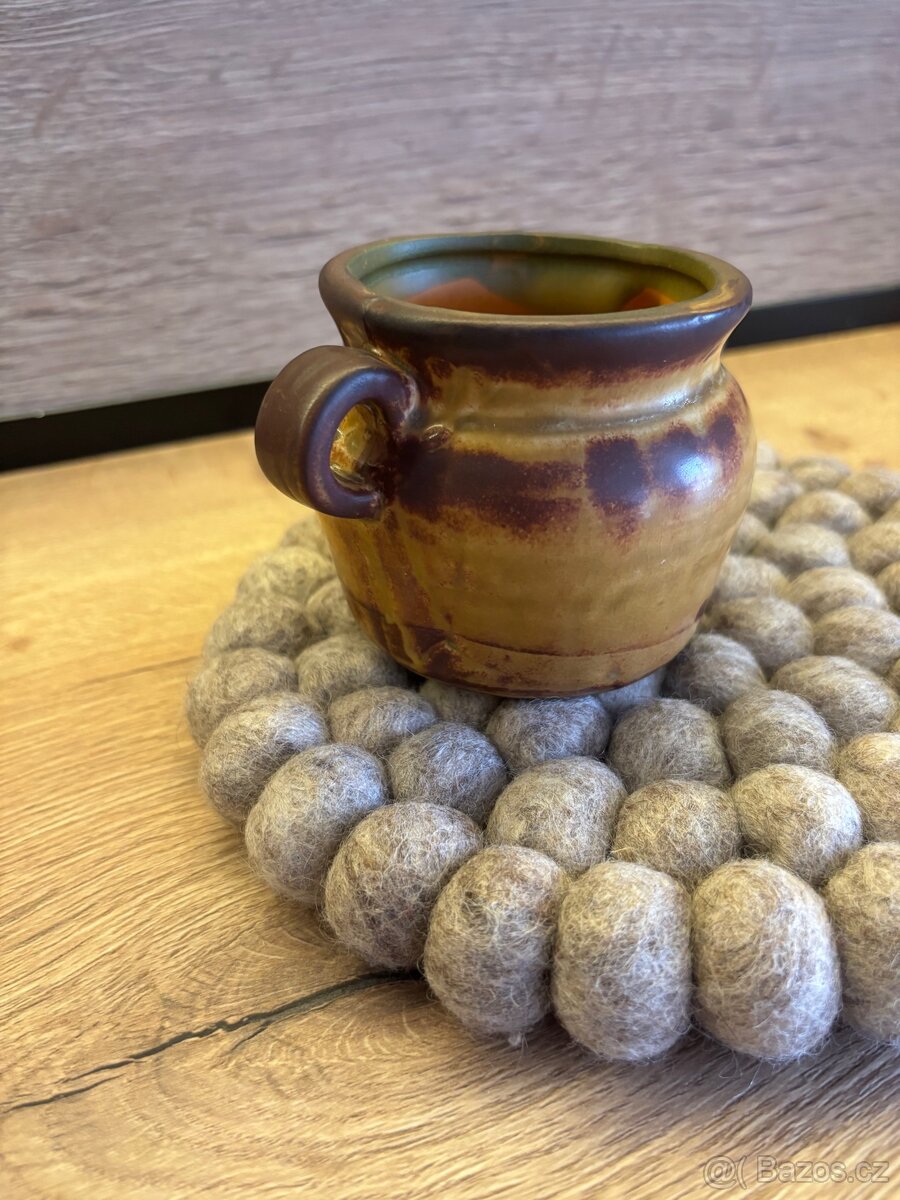 Kameninový obal na květináč Mustard/Brown 7,5 cm - 4