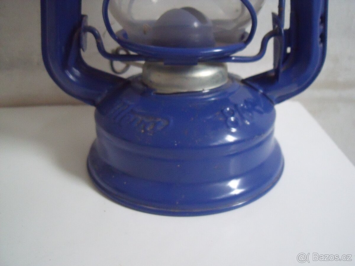 Petrolejová lampa MEVA, modrá. TOP-stav - 4