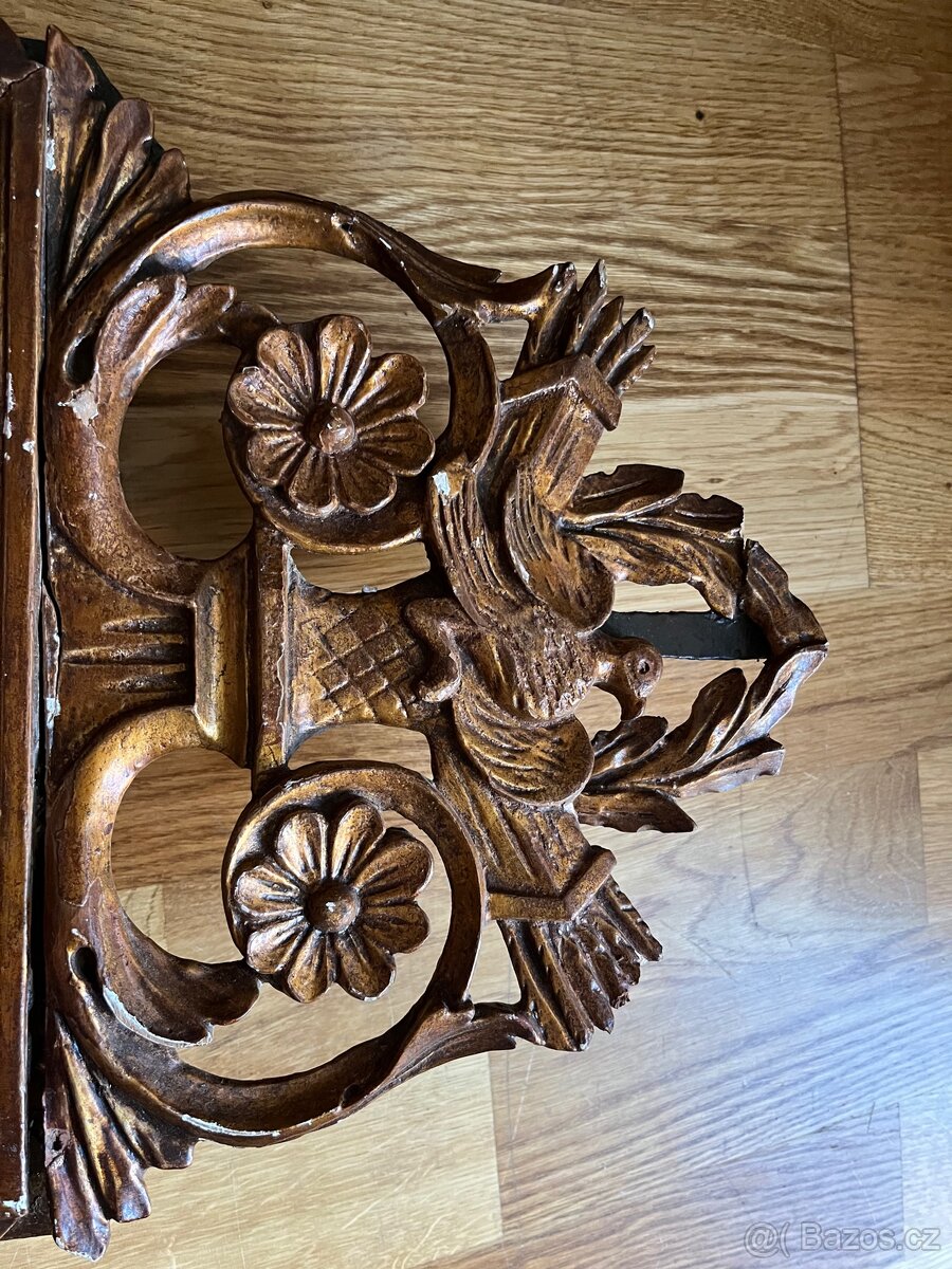 Starožitné dřevěné zrcadlo - 4