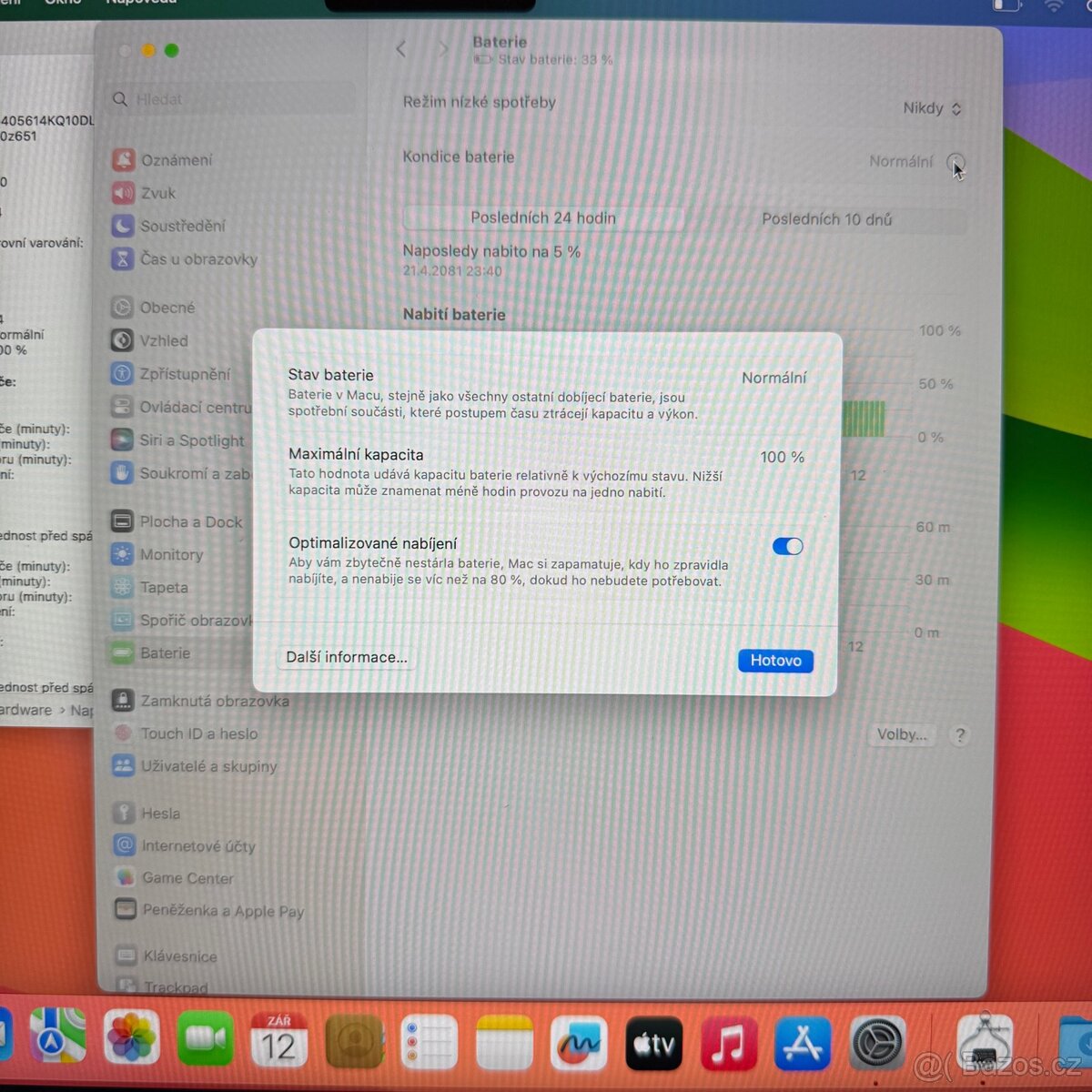 Zánovní Apple MacBook AIR 13” M3 256GB,8GB RAM,Baterie 100% - 4