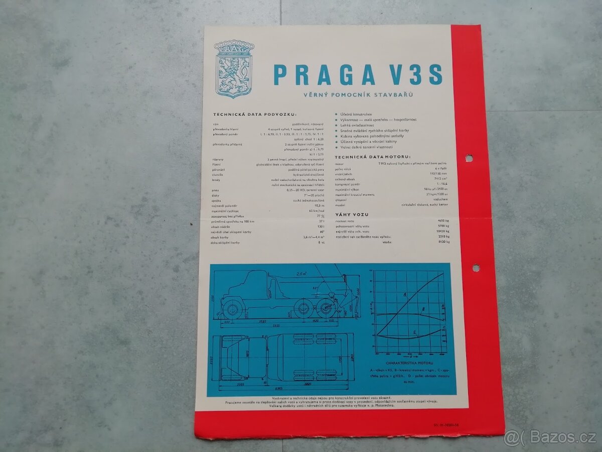 Praga V3S vana - barevný prospekt- originál - doprava v ceně - 4