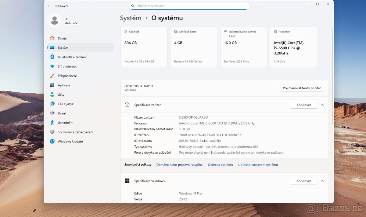 Zánovní PC i5, 16GB, 1TB SSD, AMD, monitor, kláv+myš, záruka - 4