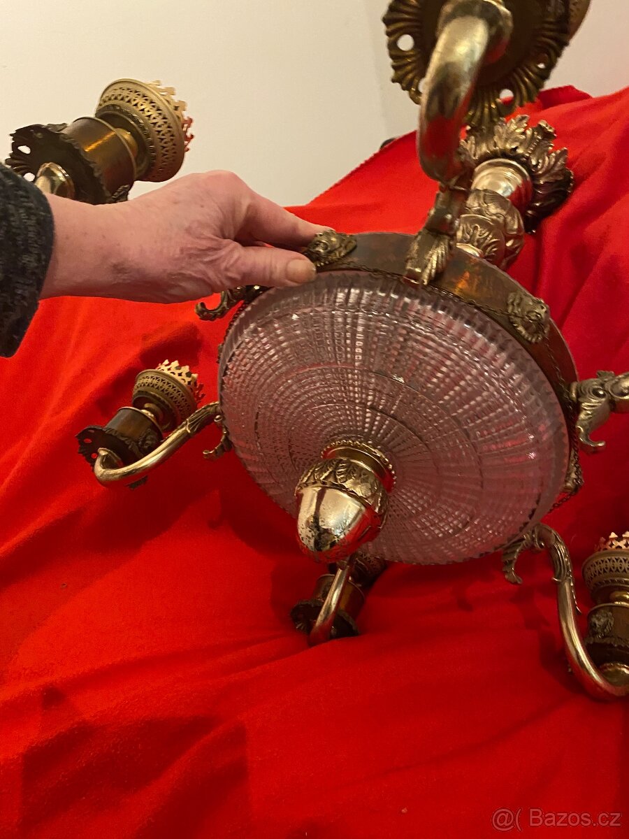 Starožitný secesní lustr Art Nouveau - 4