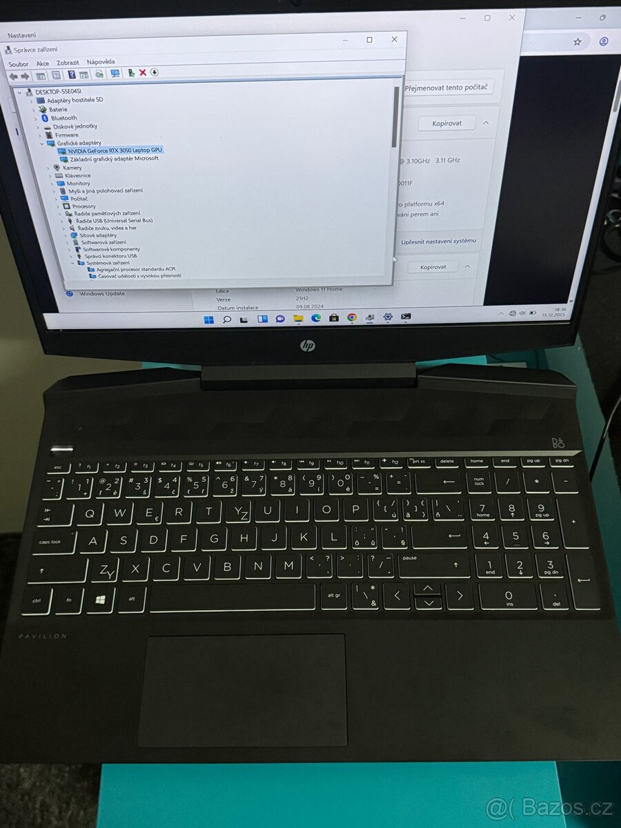 Herní notebook HP Pavilion – i5 / RTX 3050 / - 4