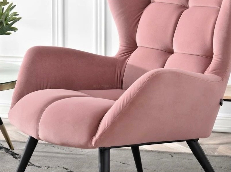 Růžové křeslo Celini - 4