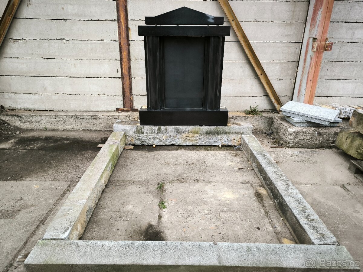 Žulový pomník ,černá žula , Švédak - 4