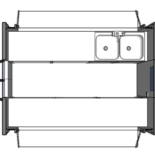 Food Truck Krémový 1,6 m široký s podvozkem - 4