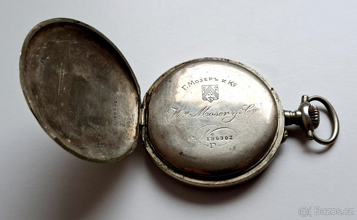 Prodám pánské starožitné kapesní hodinky Moser - 4