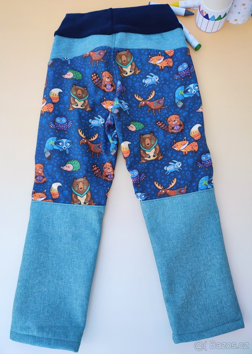 Dětské softshellové kalhoty zvířátka vel.116 - 4
