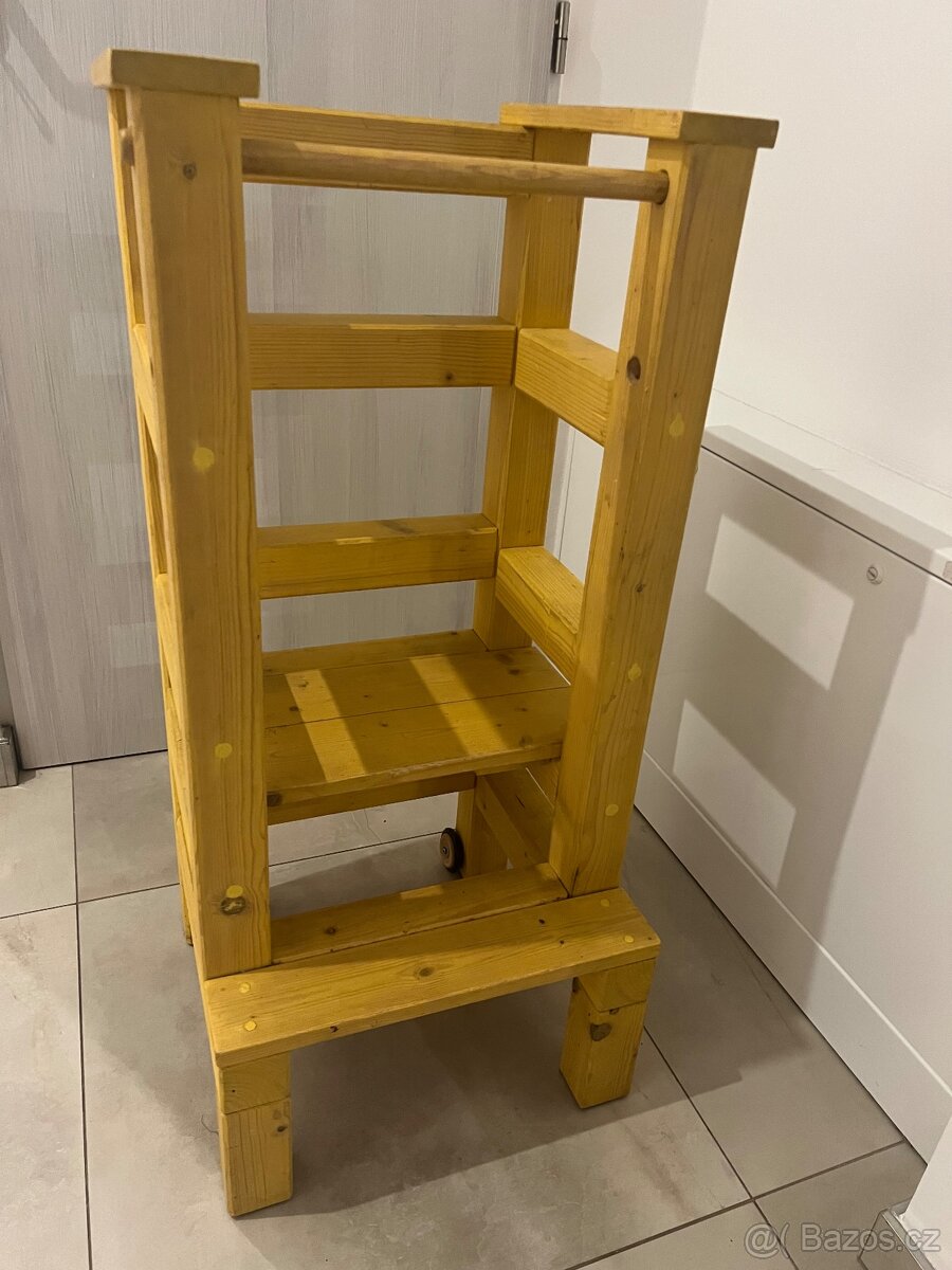 Učící věž / jídelní židle z masivu - 4