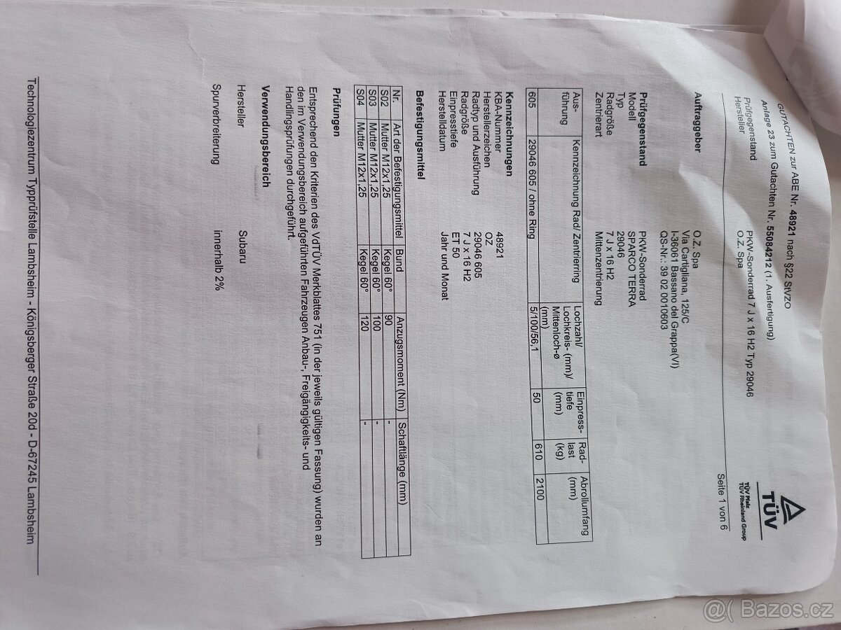 Subaru Impreza kola Sparco - 4