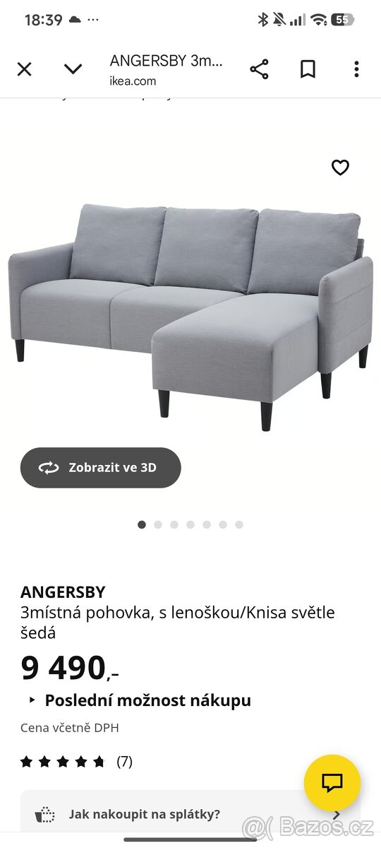 Pohovka Angersby Ikea - 4