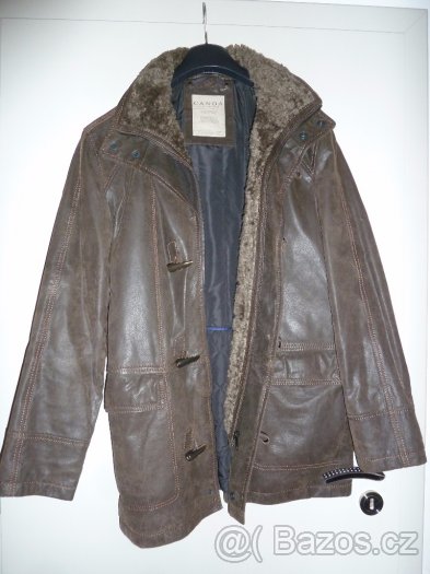 hnědá pánská kožená bunda Canda - 4