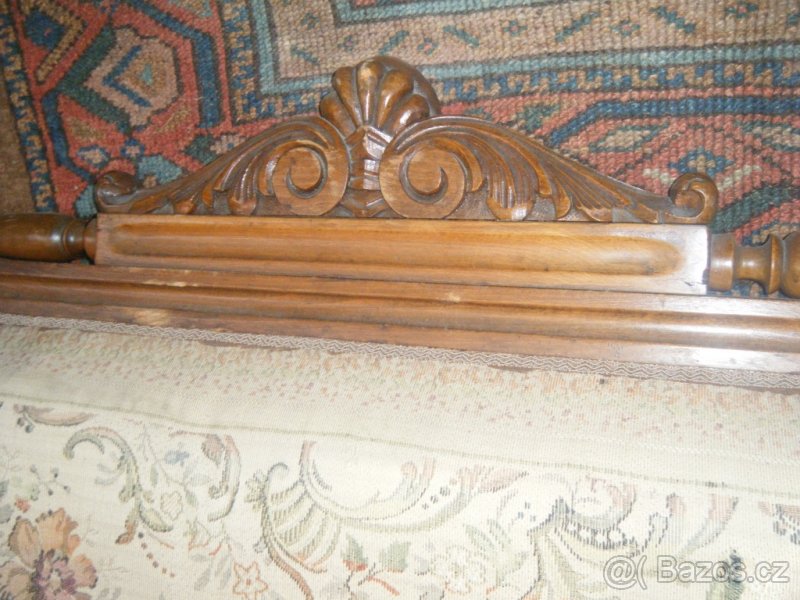 Starožitná sedačka sofa+dvě křesla+skříň - 4