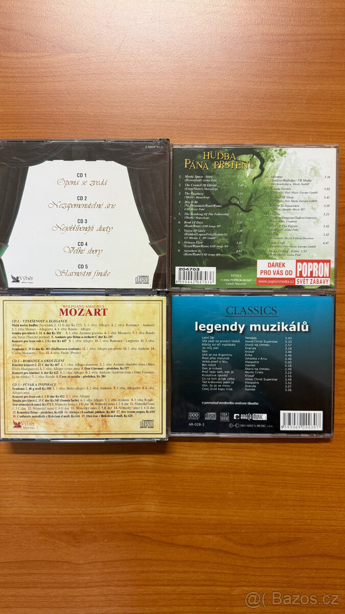 Hudební CD (Noc v opeře, Beatles, Presley, Legendy muzikálů - 4