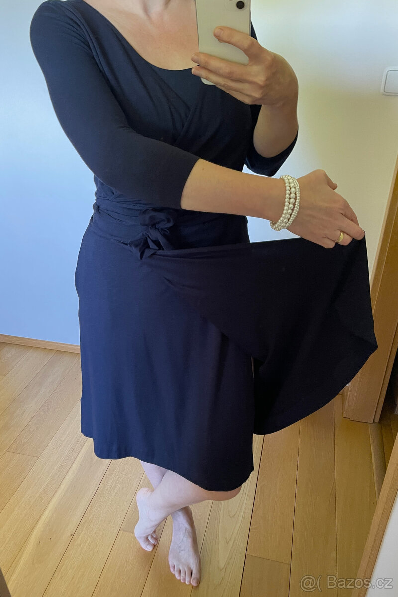 Zavinovací tmavě modré šaty Gant, vel. L - 4