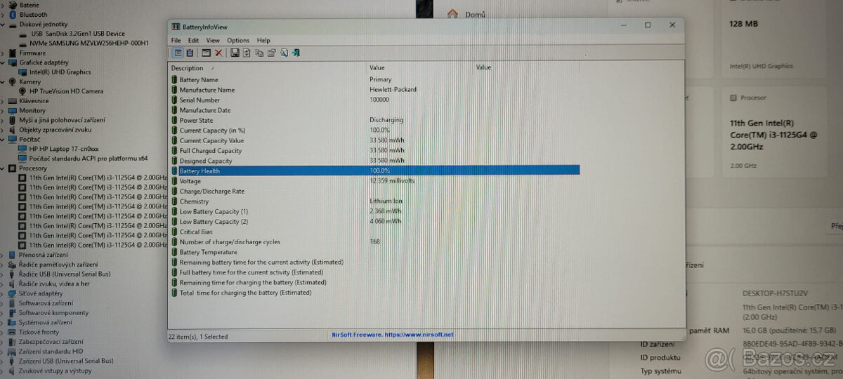 HP, i3-1125G4 4/8x 3,70GHz, 16GB DDR4, 256GBSSD, bat. 6h. - 4