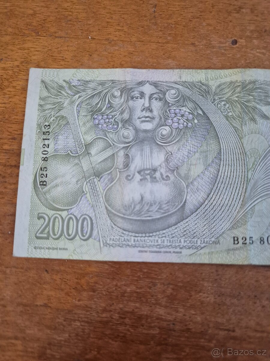 Bankovka 2000 Kč rok 1999 - 4