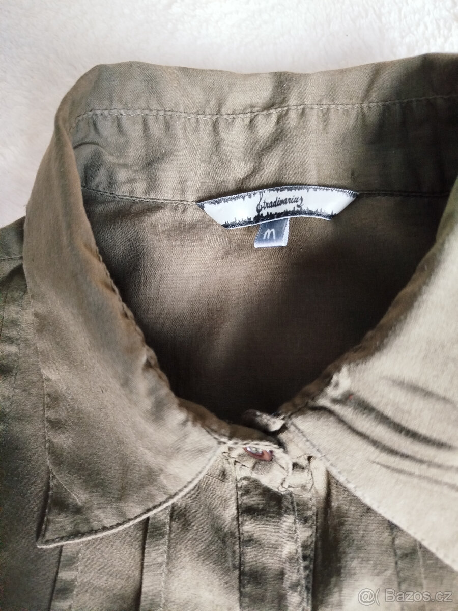 khaki košilové šaty, zn.Stradivarius - 4
