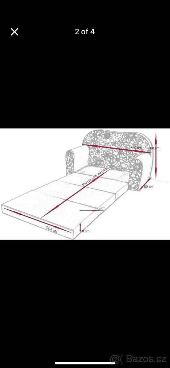 Dětská pohovka Cik-Cak růžová - 4