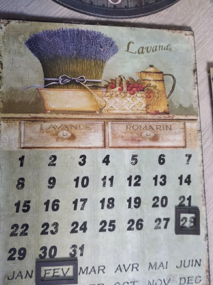 Hodiny,kalendář,teploměr,konev motiv levandule cena za vše - 4