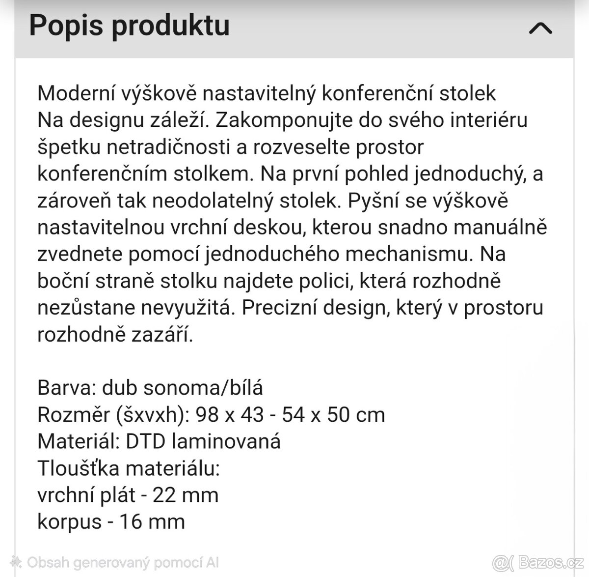 Konferenční stolek polohovatelný - 4