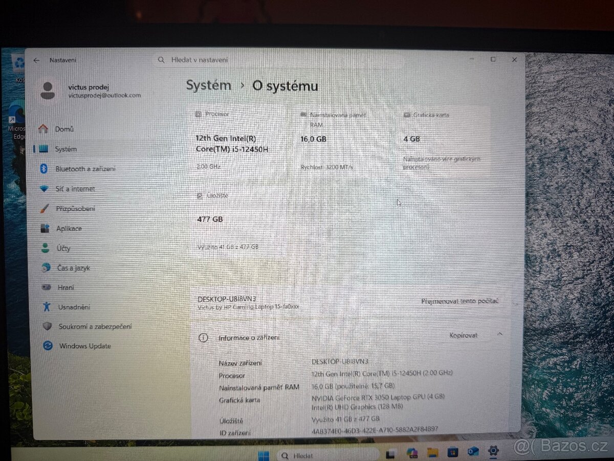 Herní notebook HP victus - 4