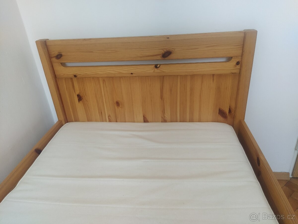 Dětská rostoucí postel, masiv borovice, rošt + matrace - 4