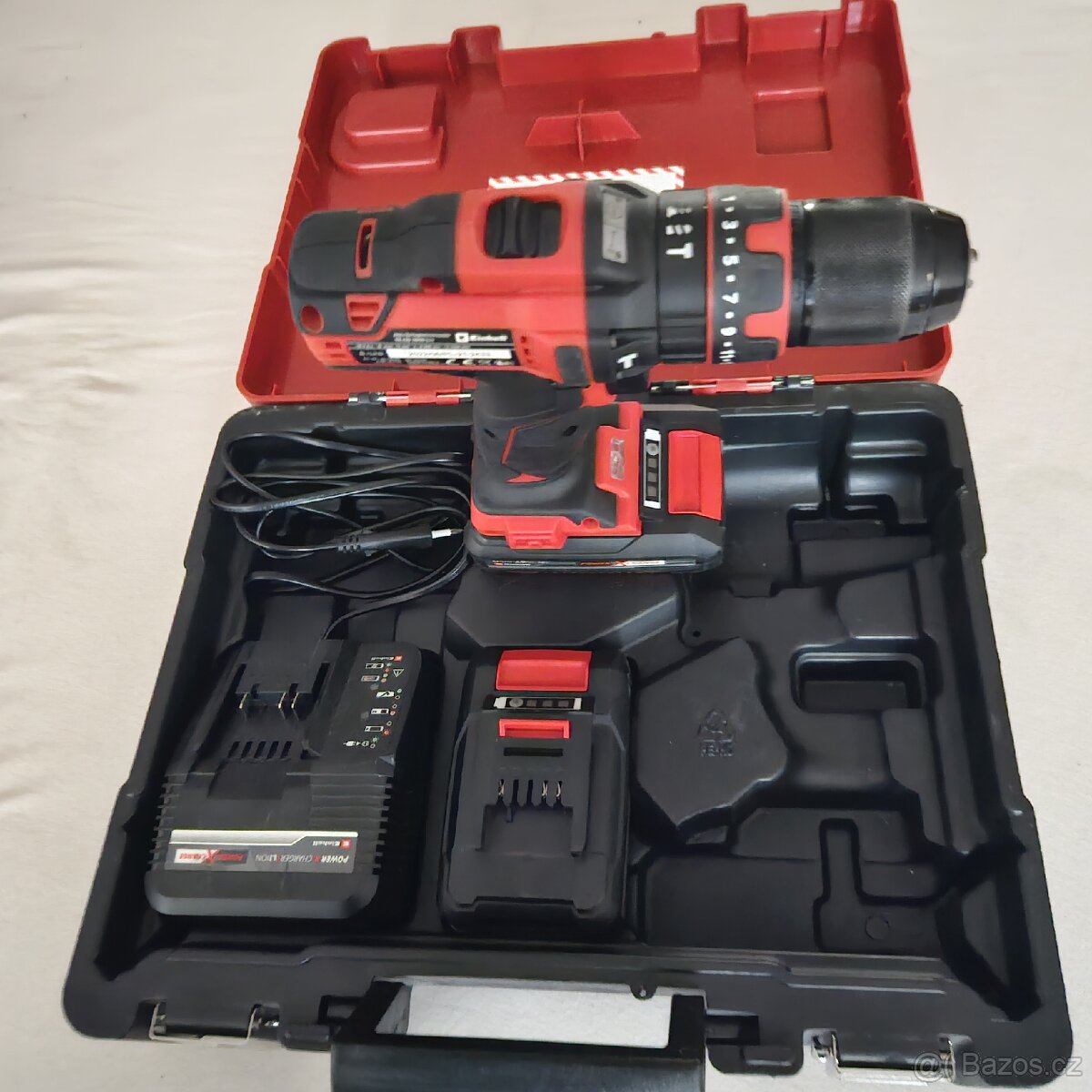 Aku vrtačka Einhell TE-CD 18/40 Li-i +64 (set), jako nová - 4