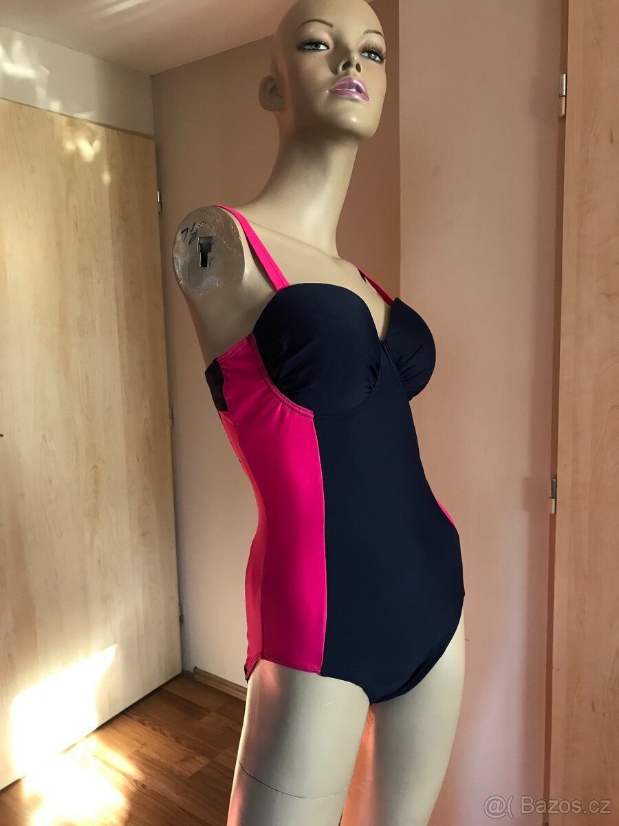 Modro-růžové jednodílné plavky vel.46B - 4