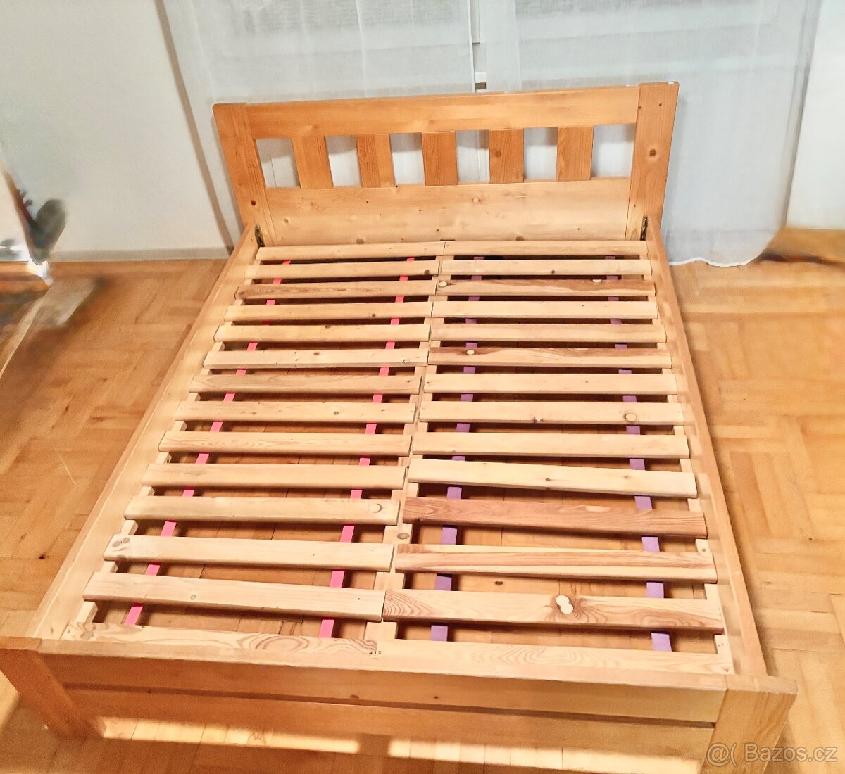 Dřevěná manželská postel 160x200 - 4