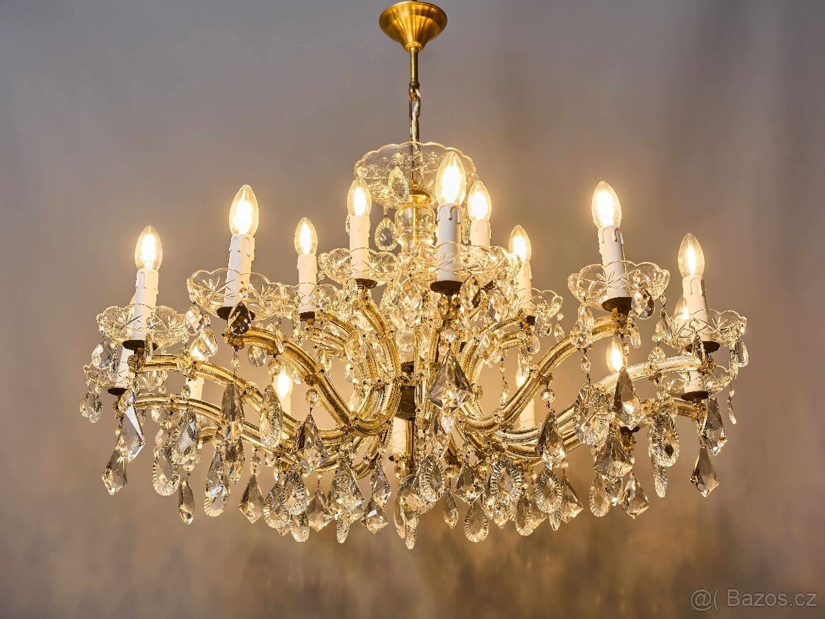 Velký křišťálový lustr Marie Terezie 18 žárovek - 4