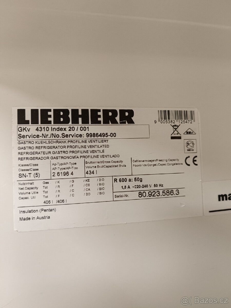 Gastro lednice, chladnička Liebherr 430 L - 4