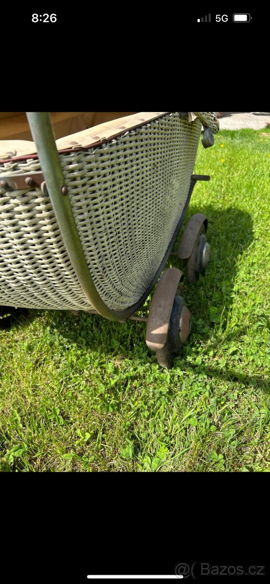 Starožitný kočárek perak - 4