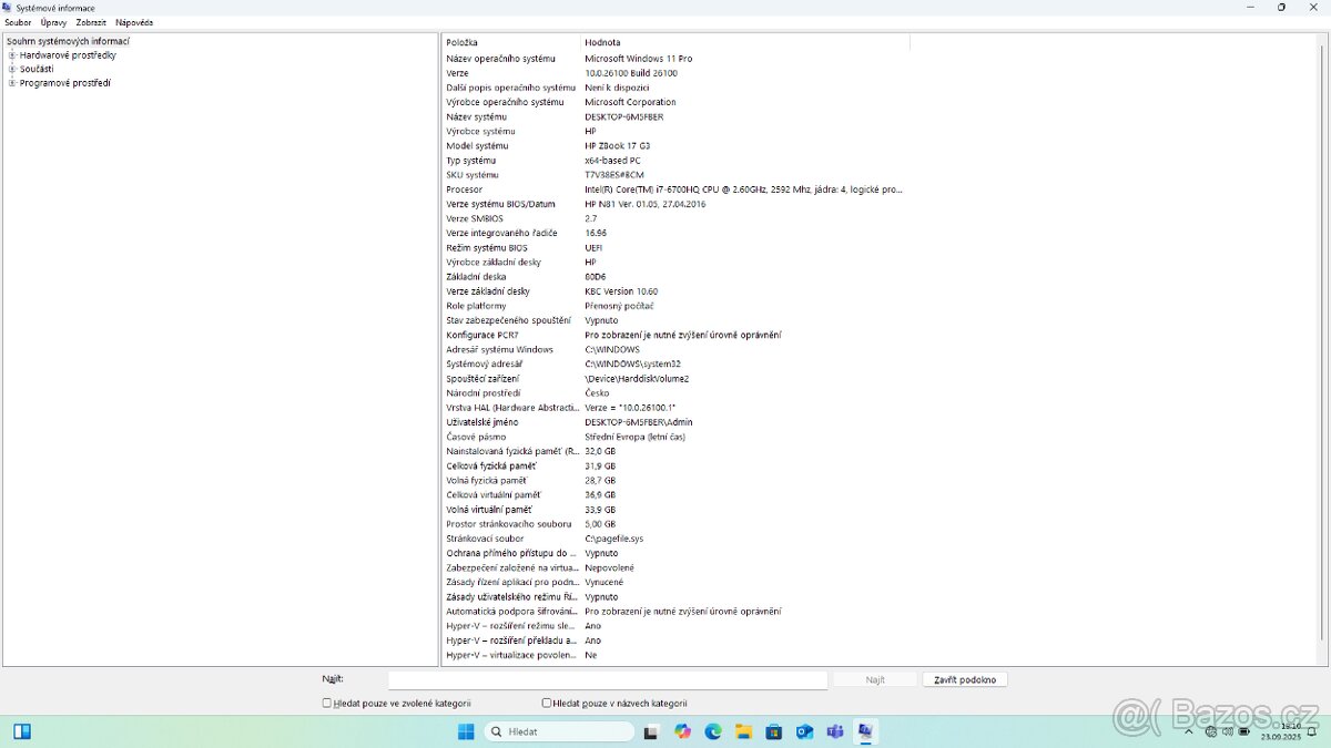 HP ZBook 17 G3 - i7/32GB/480GB SSD/NVIDIA Quadro NOVÁ BATERI - 4