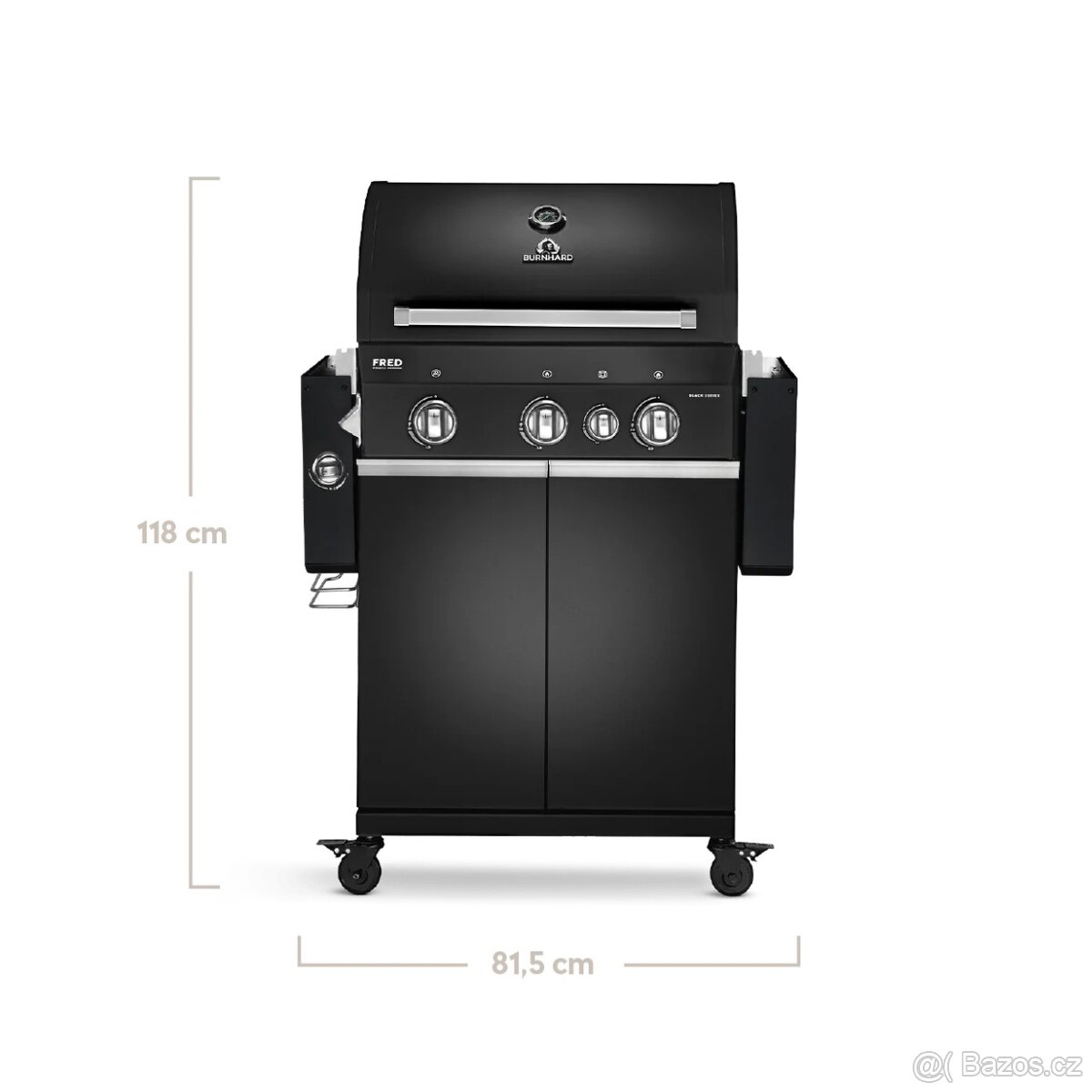 Gril Plynový Burnhard Fred Deluxe (black),infra, mod 2023 - 4