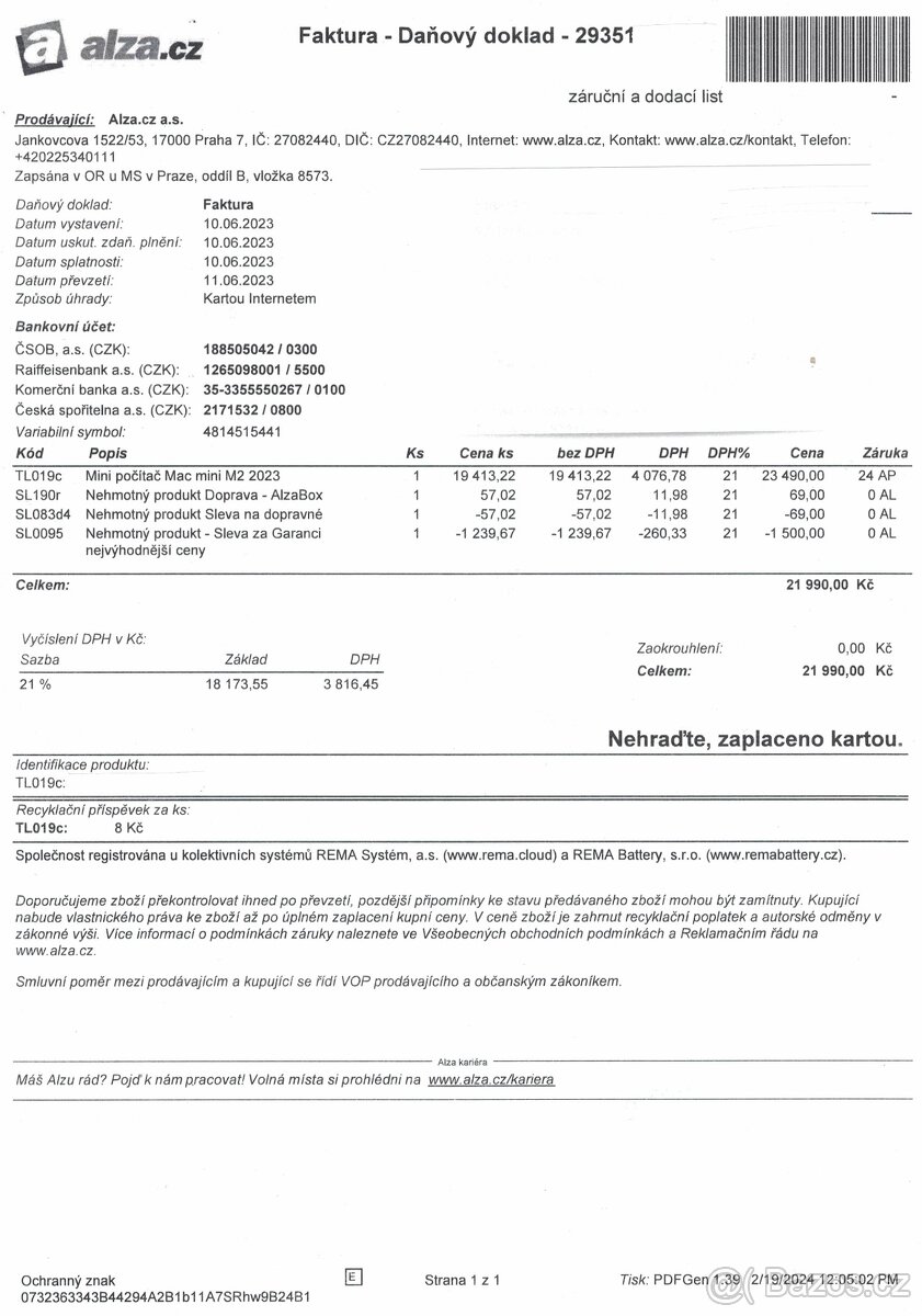 PC Mac mini M2 2023, SSD 512GB, RAM 8GB, koupeno na Alze - 4