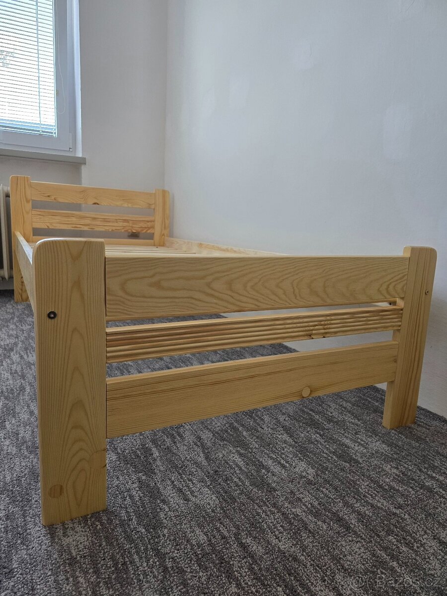 Prodám nové postele zvýšené 80x200 - 90x200 s roštem - 4