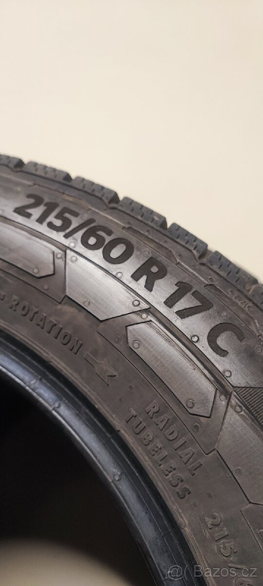 215/60/17C Continental WinterVan, DOT 2923, 8.2mm-7.5mm - 4