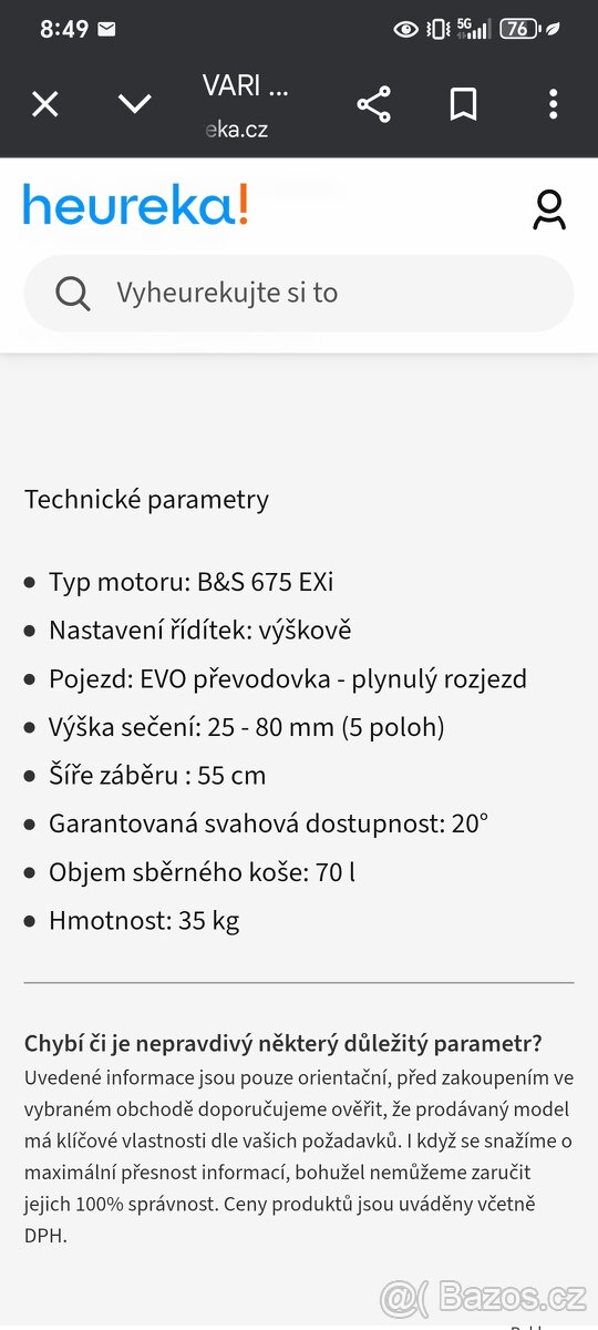Prodám sekačku Vari - 4