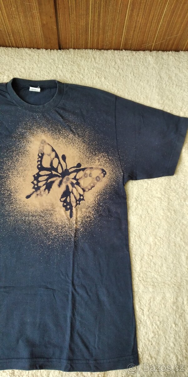 Tričko-Adidas, batikované, s motýlem, s nápisem - 4