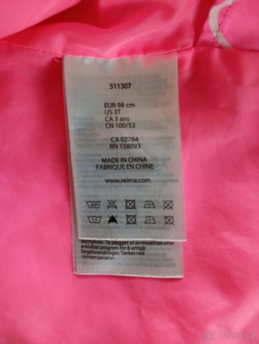 Dětská membránová bunda Reima Hete, růžová, vel. 98 - 4