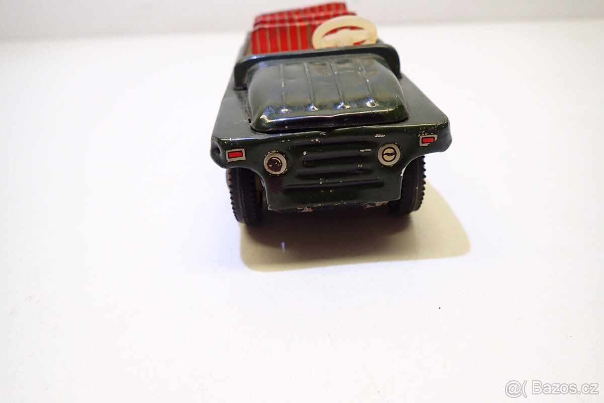 Vojenský džíp - autíčko na setrvačník - staré - 4